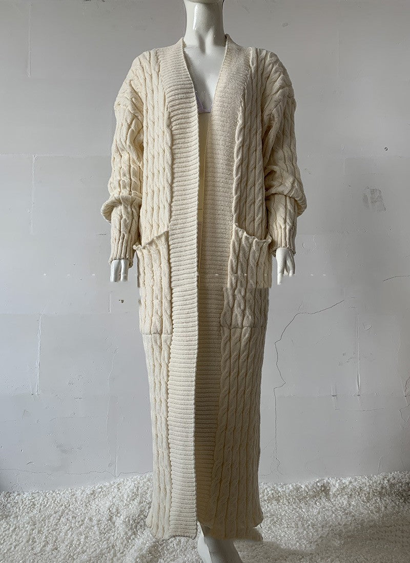 Long European And American Knitwear Coat