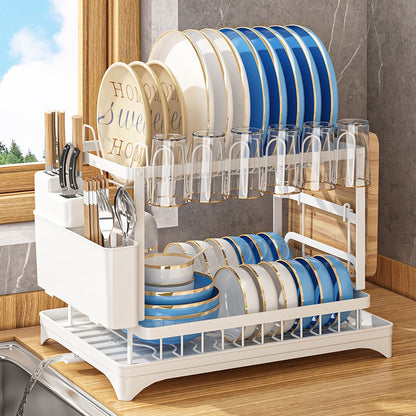 Kitchen drainage rack bowl and dish rack bowl and dish storage rack household utensils knives and forks storage rack