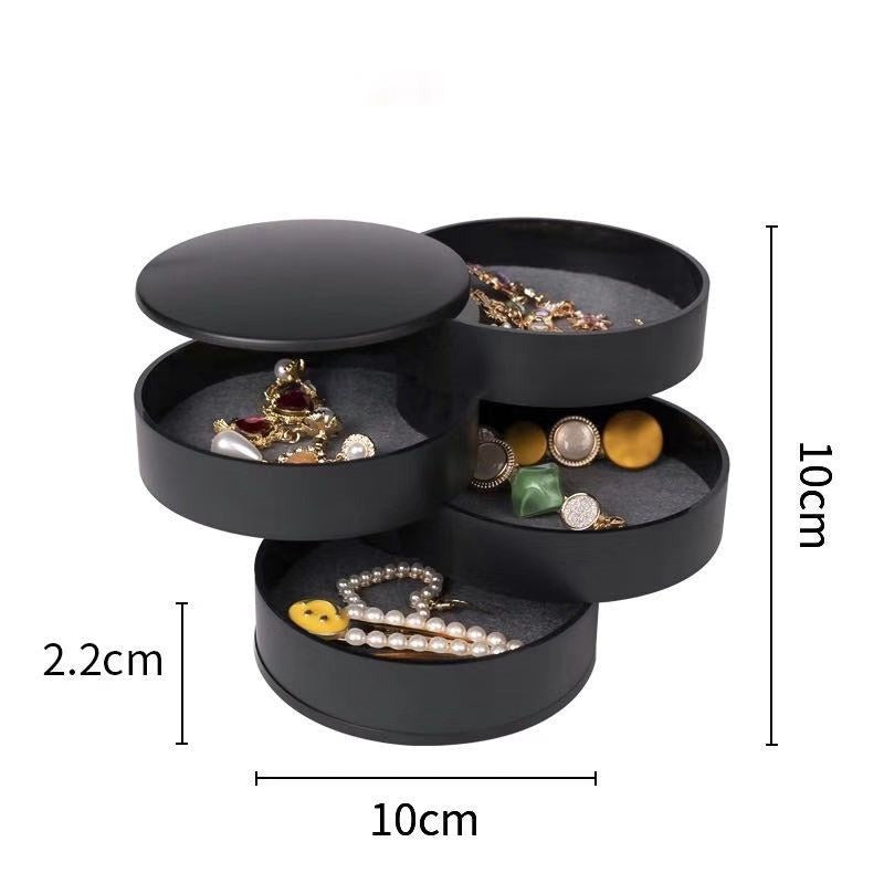 Multi layer storage box with large capacity necklace, earrings, earrings, earrings, rings, jewelry, rotating jewelry box