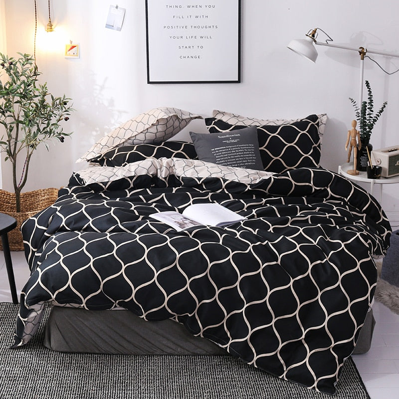 Bedding Set Super King Duvet Cover Sets Marble Single Queen Size Black Comforter Bed Linens