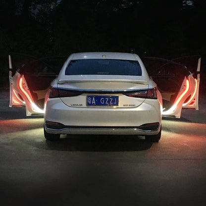 Led Car Door Warning Lights 120cm Anti-collision Strobe Flashing Safety Lamp Streamer Decorative Atmosphere Ambient Light 12V