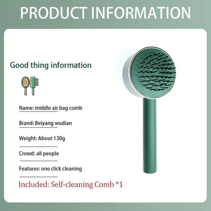 New One-key Self-cleaning Fine Teeth Hair Brush